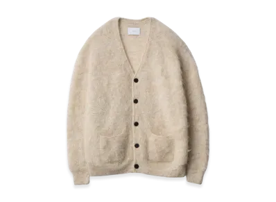 ssstein Kid Mohair Knit V Neck Cardigan "Mix White"