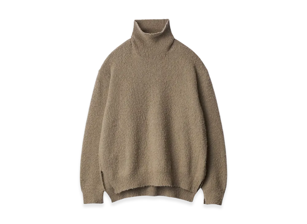 ssstein Wool/Alpaca Milled Knit Turtle Neck LS "Beige"