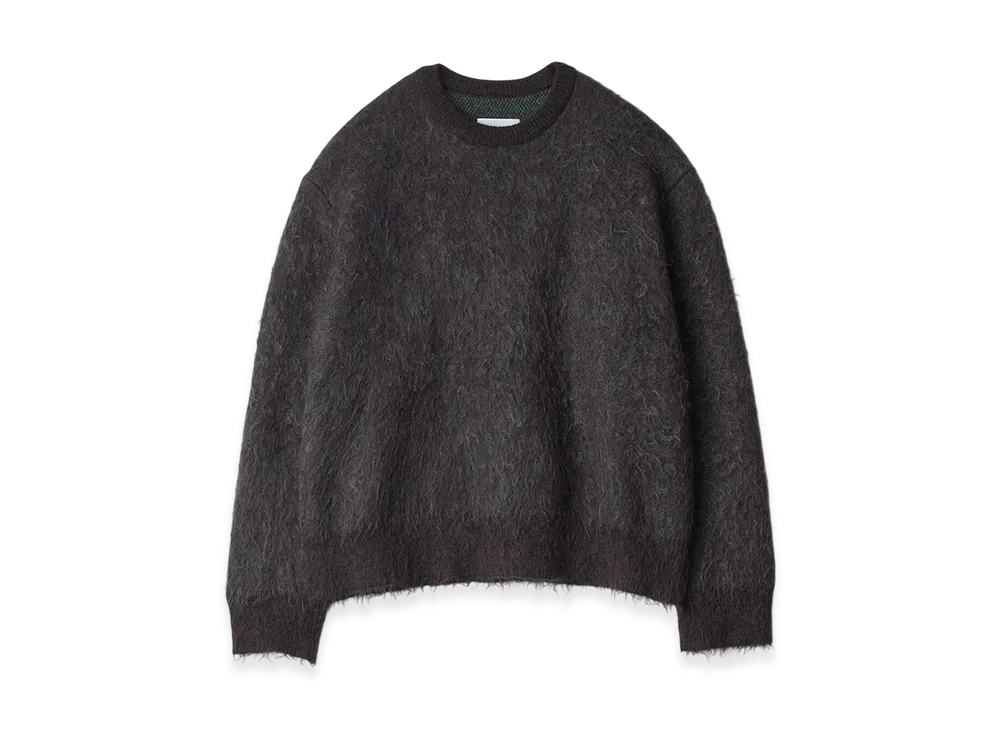 ssstein Kid Mohair Mix Jacquard Knit LS "Charcoal Mix"