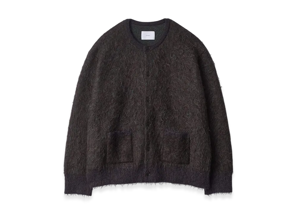 ssstein Kid Mohair Mix Jacquard Knit Cardigan "Brown Mix"
