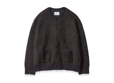 ssstein Kid Mohair Mix Jacquard Knit Cardigan "Brown Mix"