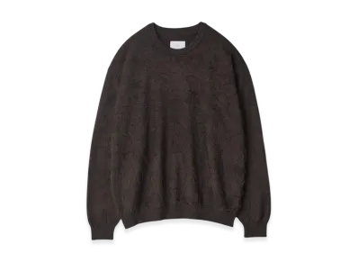 ssstein Cashmere Shaggy Knit Crew Neck LS "Dark Brown"