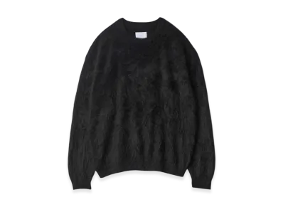 ssstein Cashmere Shaggy Knit Crew Neck LS "Black"