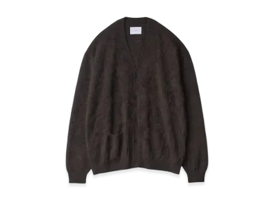ssstein Cashmere Shaggy Knit V Neck Cardigan "Dark Brown"