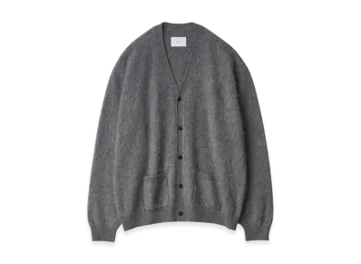 ssstein Cashmere Shaggy Knit V Neck Cardigan "Grey"