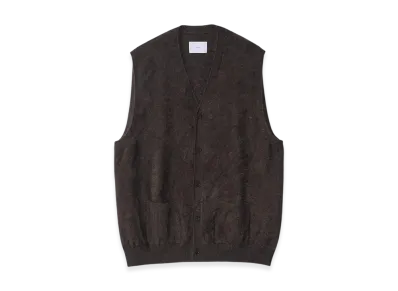 ssstein Cashmere Shaggy Knit Vest "Dark Brown"