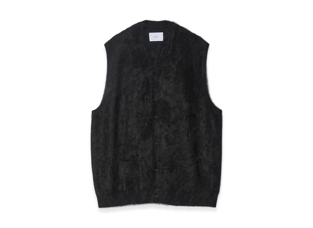 ssstein Cashmere Shaggy Knit Vest "Black"