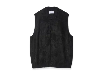 ssstein Cashmere Shaggy Knit Vest "Black"