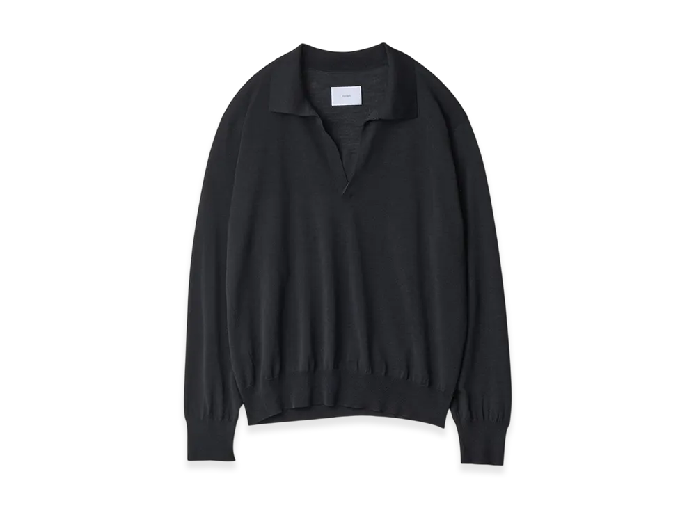 ssstein Wool/Silk Knit Skipper LS "Dark Navy"