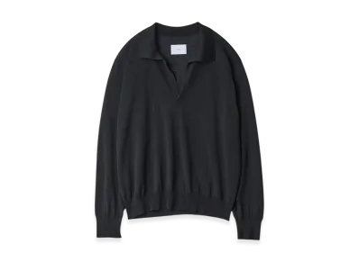 ssstein Wool/Silk Knit Skipper LS "Dark Navy"