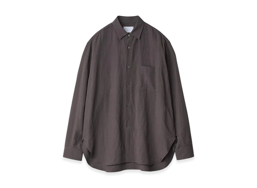ssstein Rayon/Linen Oversized Down Pat Shirt "Charcoal"