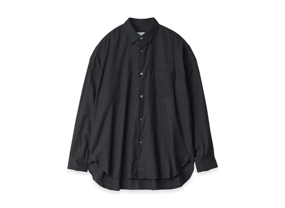 ssstein Cotton/Silk Oversized Regular Collar Shirt "Black"