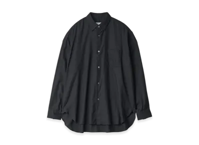 ssstein Cotton/Silk Oversized Regular Collar Shirt "Black"