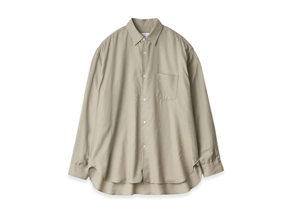 ssstein Cotton/Silk Oversized Regular Collar Shirt "Greige"