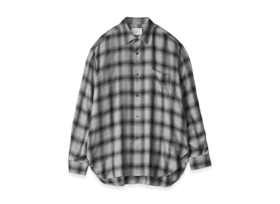 ssstein Rayon/Lyocell Check Oversized Down Pat Shirt "Black Ombre"