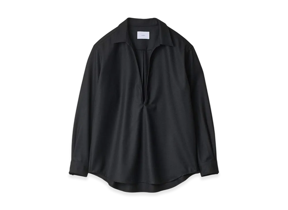 ssstein Wool Flannel Oversized Skipper Shirt "Black"