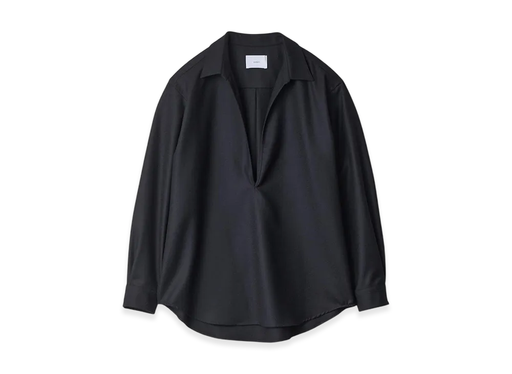 ssstein Wool Flannel Oversized Skipper Shirt "Dark Navy"