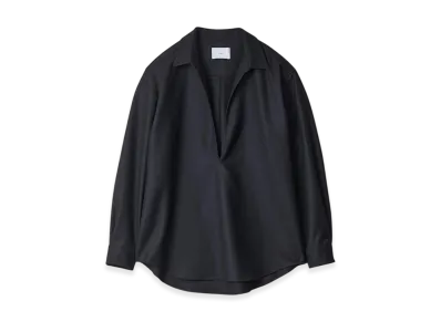 ssstein Wool Flannel Oversized Skipper Shirt "Dark Navy"
