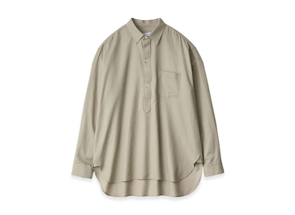 ssstein Cotton/Silk Oversized Pullover Shirt "Greige"