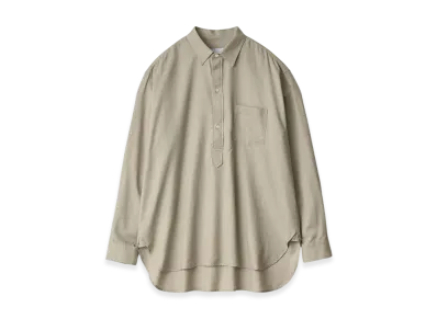 ssstein Cotton/Silk Oversized Pullover Shirt "Greige"