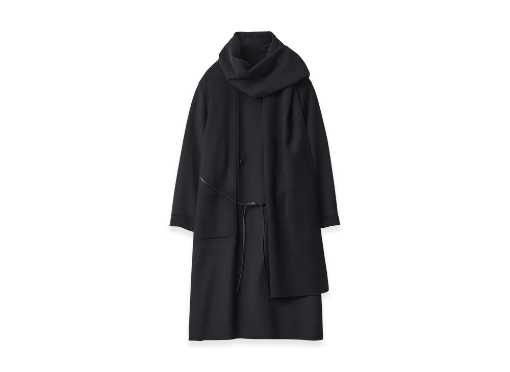 ssstein Wool Cashmere Beaver Reversible Stole Coat "Black"