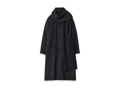 ssstein Wool Cashmere Beaver Reversible Stole Coat "Black"
