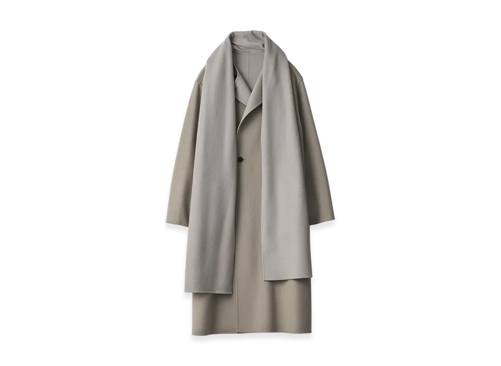 ssstein Wool Cashmere Beaver Reversible Stole Coat "Taupe Grey"