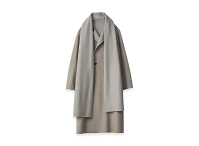 ssstein Wool Cashmere Beaver Reversible Stole Coat "Taupe Grey"