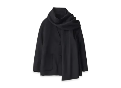 ssstein Wool Cashmere Beaver Reversible Stole Jacket "Black"