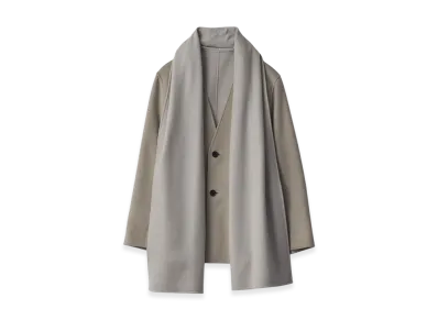 ssstein Wool Cashmere Beaver Reversible Stole Jacket "Taupe Grey"
