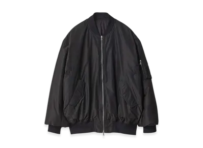 ssstein Pure Silk Tafta Oversized Flight Jacket "Black"