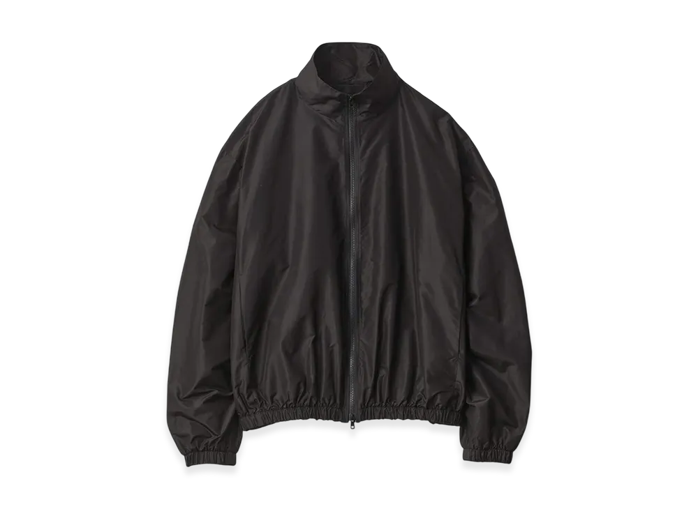 ssstein Pure Silk Tafta Shirred Light Zip Jacket "Black"