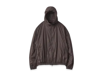 ssstein Extra Light Nylon Shirred Zip Hood Jacket "Dark Brown"