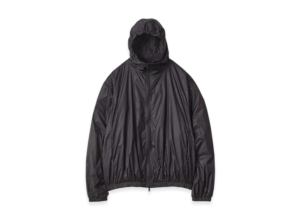 ssstein Extra Light Nylon Shirred Zip Hood Jacket "Black"
