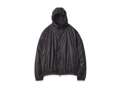 ssstein Extra Light Nylon Shirred Zip Hood Jacket "Black"