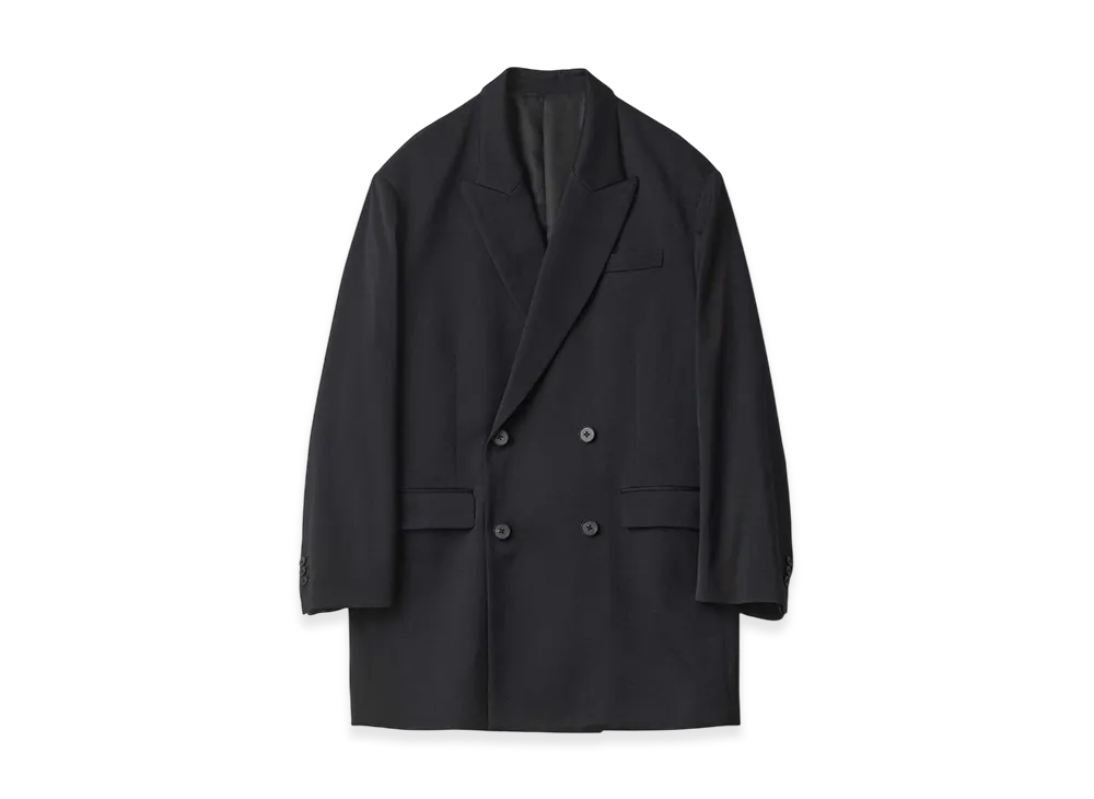 ssstein W/SI Satin Peak Lapel Short Coat "Black"