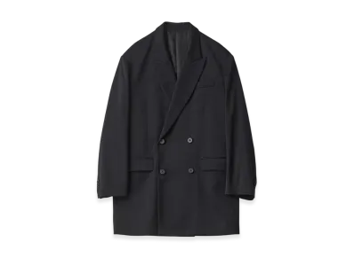ssstein W/SI Satin Peak Lapel Short Coat "Black"