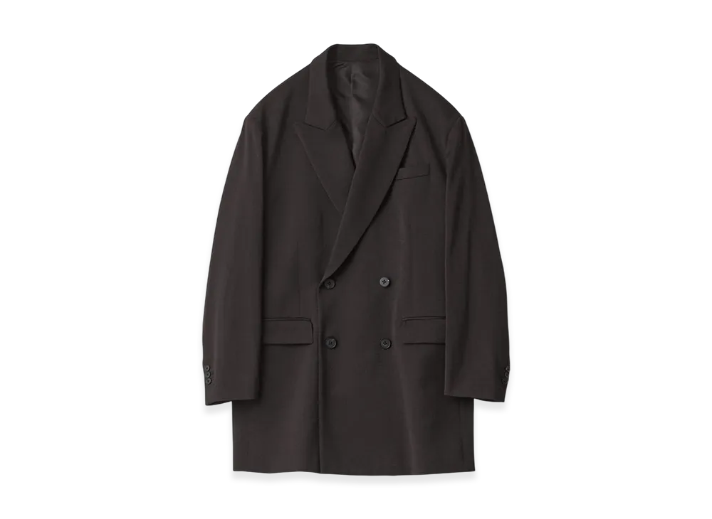 ssstein W/SI Satin Peak Lapel Short Coat "Dark Brown"