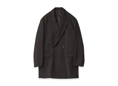 ssstein W/SI Satin Peak Lapel Short Coat "Dark Brown"
