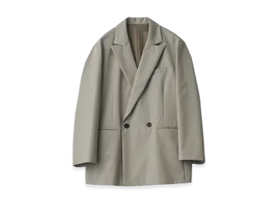 ssstein Tecno Cotton Oversized Peak Lapel Long Jacket "Taupe Grey"