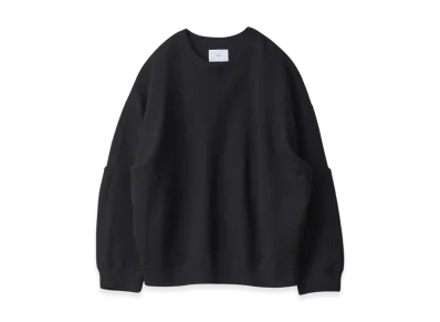 ssstein Cotton Double Knit Tucked Crew Neck LS "Black"