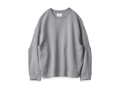 ssstein Cotton Double Knit Tucked Crew Neck LS "Top Grey"