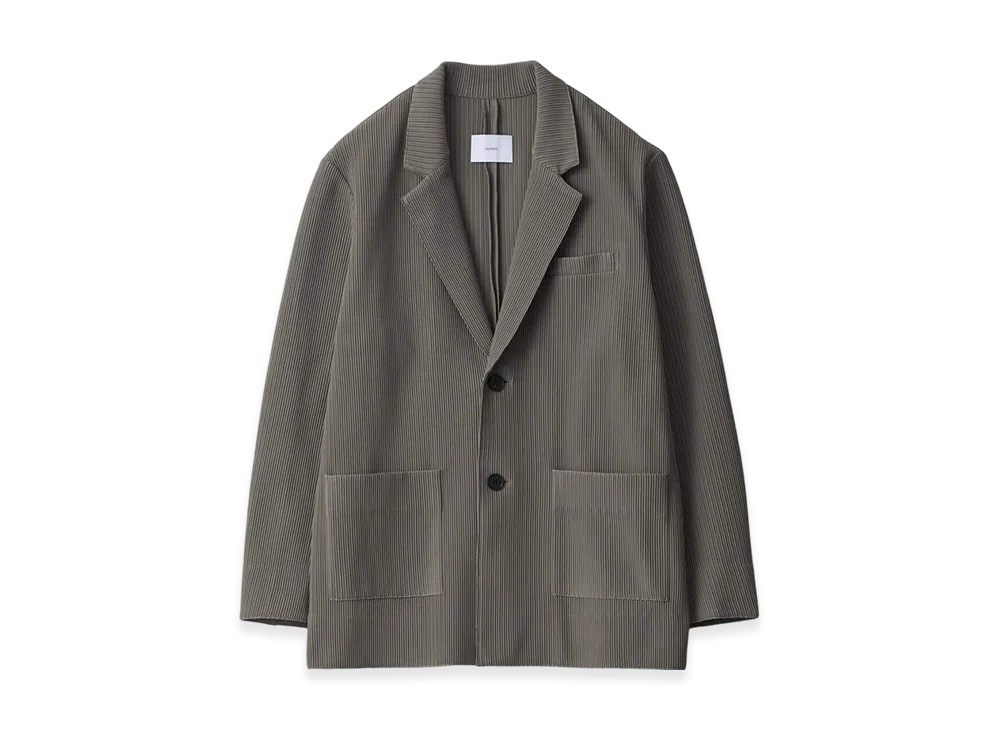 ssstein Gradation Pleats Single Breasted Jacket "Taupe Grey"