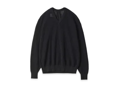 ssstein Sheer Light Knit V Neck LS "Black"