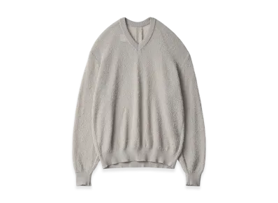 ssstein Sheer Light Knit V Neck LS "Pale Grey"