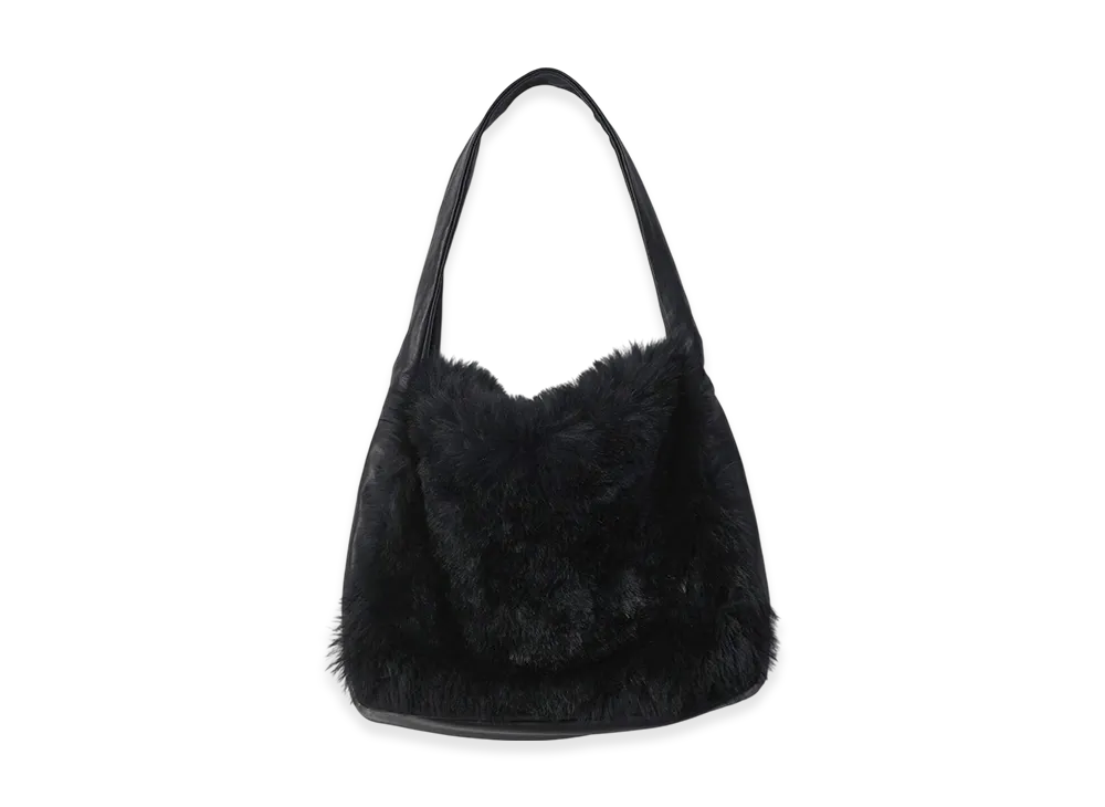 ssstein Sheep Fur Flap Shoulder Bag "Black/Black"