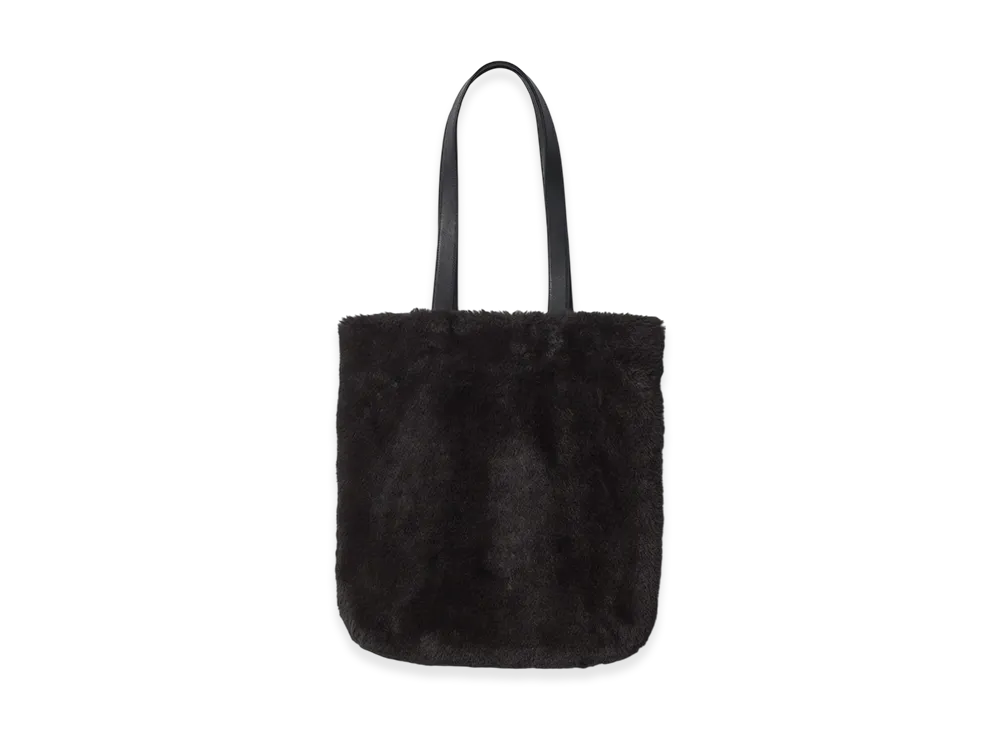ssstein Acrylic Fur Tote Bag "Grey Khaki"