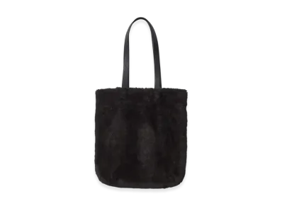 ssstein Acrylic Fur Tote Bag "Grey Khaki"