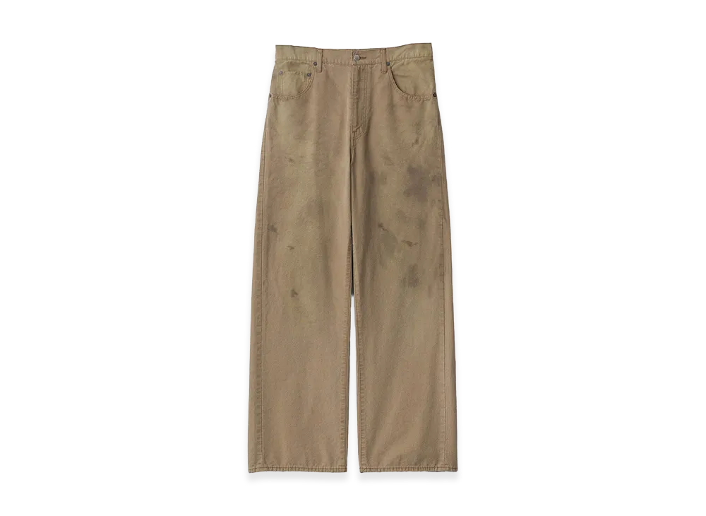 ssstein Sulfur Dyed Oxford Vintage Wide Pants "Khaki Beige"