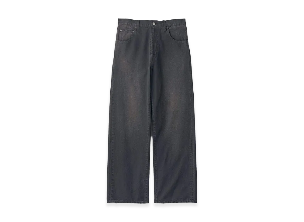 ssstein Sulfur Dyed Oxford Vintage Wide Pants "Black"